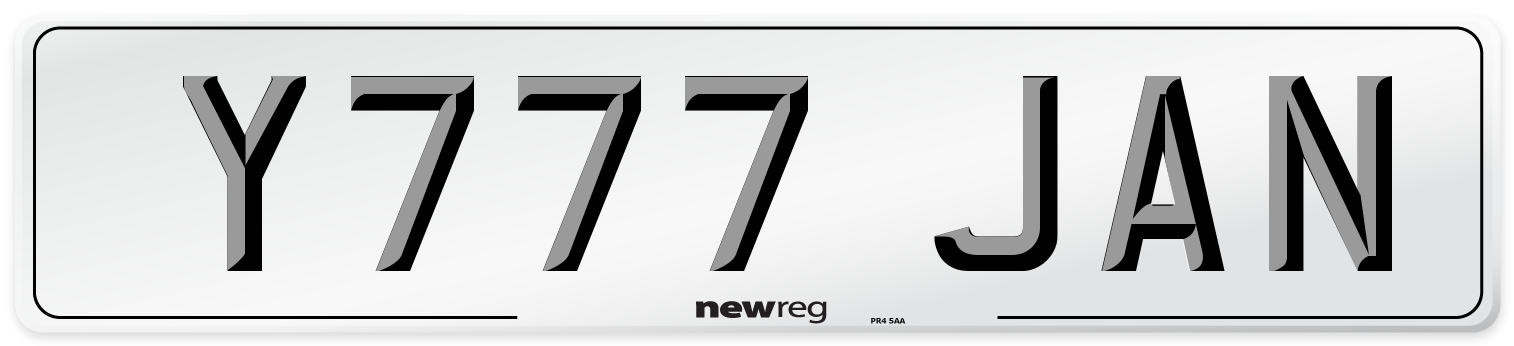 Y777 JAN Number Plate from New Reg